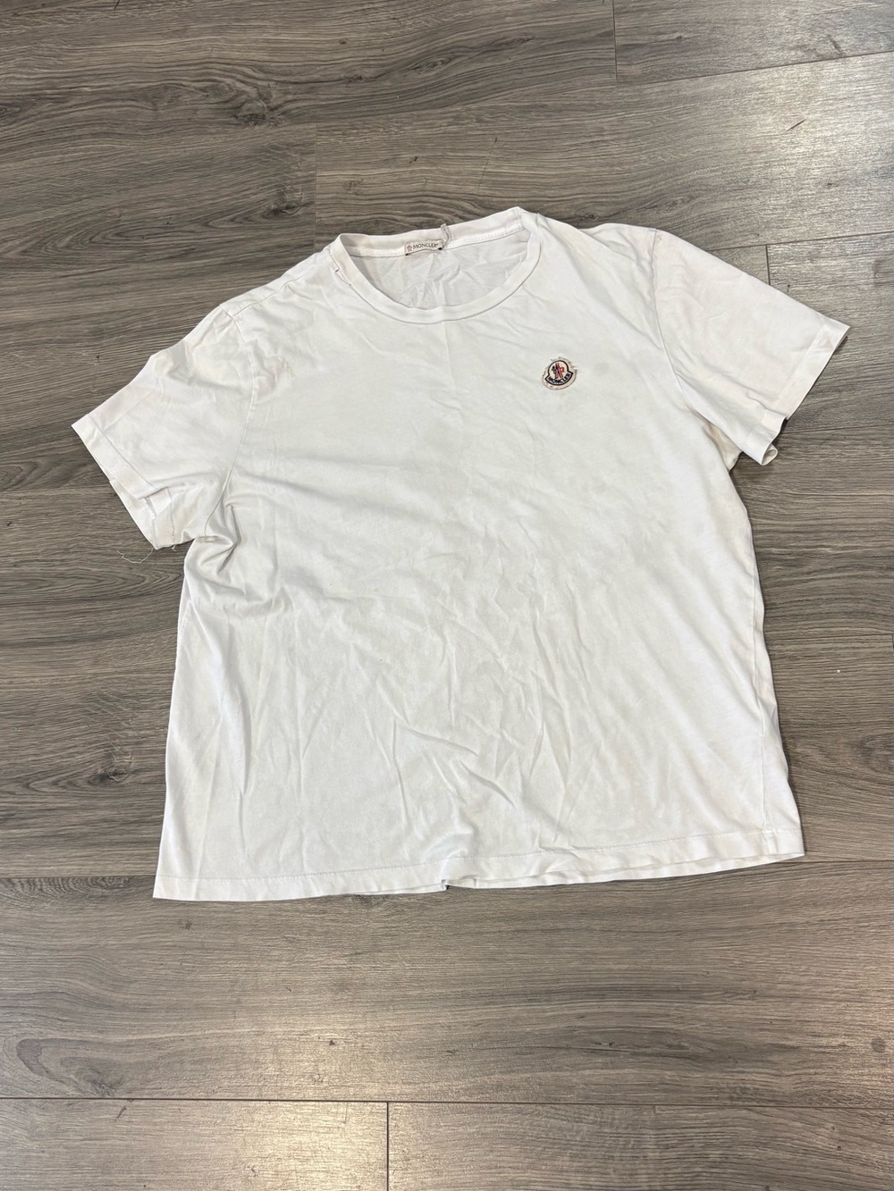Moncler White Short Sleeve Crewneck T-Shirt with Chest Logo